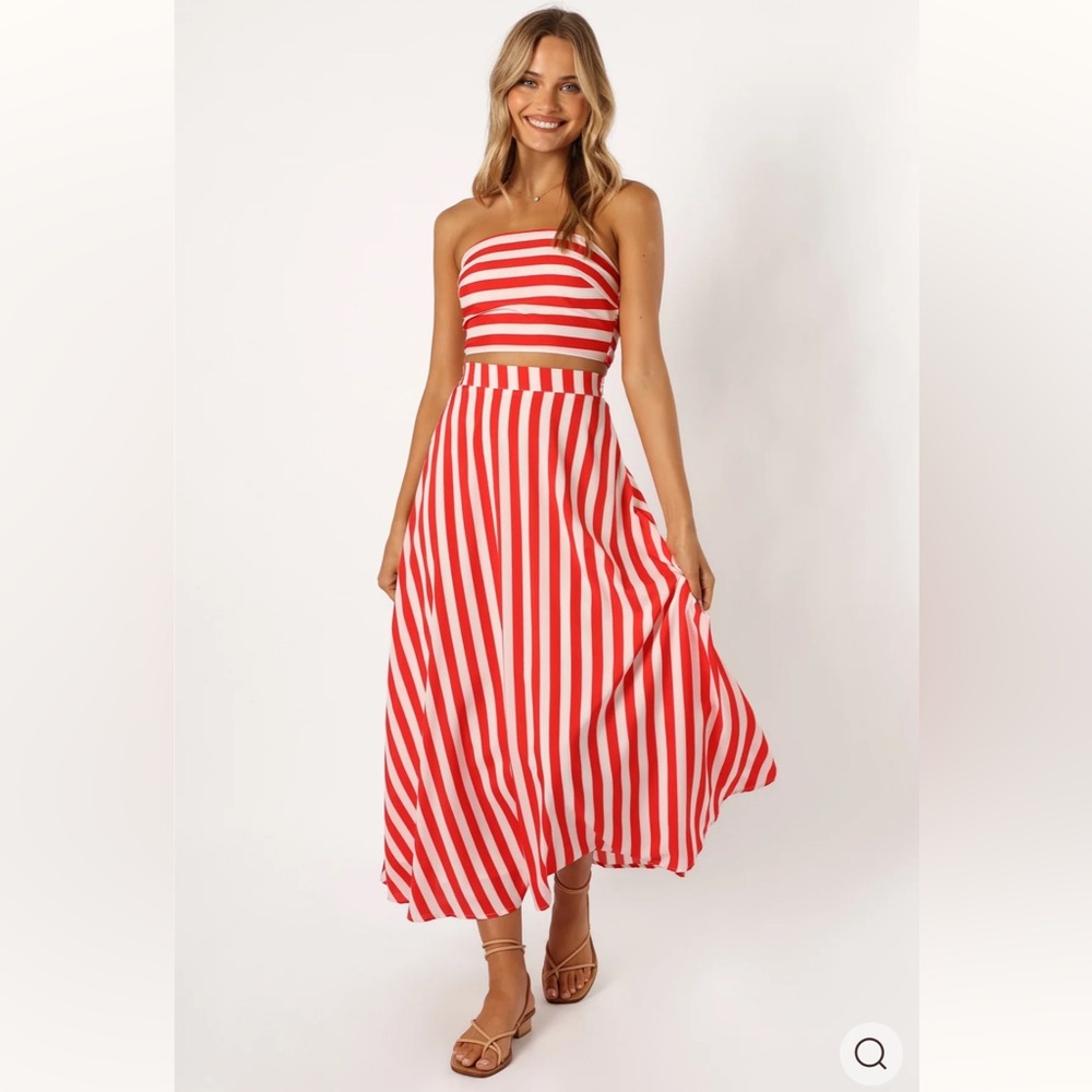 Petal and Pup Elijah Set - Red White Stripe Size M Two Piece Set - Picture 3 of 13